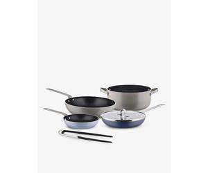 Alessi Alessi Tama Aluminium Stainless Steel Pots and Pans Set Blue 1 Size