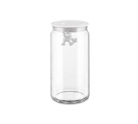 Alessi AMDR06 W Glass Gianni Jar A Little Man Holding On Tight Large Kitchen Box with Hermetic Lid in Thermoplastic Resin, White, 140 cl