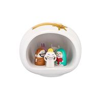 Alessi AMGI10SET Hand Decorated Design Nativity Scene with Cave and Figurine, Porcelain, White, Set of 10