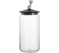 Alessi AMMI22 B Miòjar Glass Jar for Cat Food with Lid in Thermoplastic Resin, Black