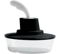 Alessi Ship Shape Container with Small Spatula in 18/10 Stainless Steel and Thermoplastic Resin, Black, 15,5cm