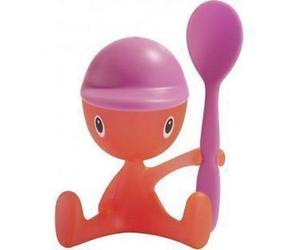 Alessi - ASG23 P - Cico, Egg cup with salt castor and spoon, Pink