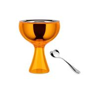 Alessi Big Love AMMI01S O - Set Composed of One Ice Cream Bowl and One Ice Cream Spoon, in 18/10 Stainless Steel Mirror Polished and Thermoplastic Resin, Orange