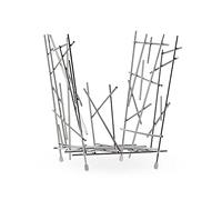 Alessi | Blow Up FC15 - Design Vertical Magazine Rack in Chromed Steel, Mirror Polished, ['Black']