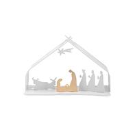 Weiße Weihnachten: Bark Weihnachtskrippe weiß von Alessi Eine stille weihnachtliche Szene - der kleine Jesus wurde geboren. Die Bark Weihnachtskrippe von Alessi zeigt scherenschnittartig die Szenarie des heiligen Abends. In der Mitte der weißen Edelstahlkrippe finden sich Maria und Josef um den kleinen Jesus versammelt in glänzendem Goldton . An der Seite die heiligen drei Könige sowie der Esel und der Ochse - alle unter der Kuppel des Stalls, die von einem Stern gekrönt wird. Diese moderne Krippenszene überzeugt durch ihre schlichte Wirkung und sieht toll in Kombination mit Kerzenlicht oder einer Lichterkette aus. Hinweis: Dieser Artikel ist ein Einzelstück. Als Einzelstücke verkaufen wir ungebrauchte und neuwertige Artikel, die KEINE Beschädigungen aufweisen. Das können zum Beispiel Auslaufmodelle, Restposten oder Retourenartikel sein. Da die Artikel zudem oft nur in begrenzter Stückzahl vorhanden sind, sind sie für den Zwischenverkauf vorbehalten. Einzelstücke sind wie alle Designerschnäppchen vom Umtausch ausgeschlossen.