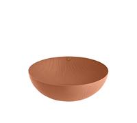 Alessi Bowl in steel coloured with epoxy resin, brown with relief decoration