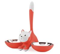 Alessi Cat bowl in thermoplastic resin, Red Orange and 18/10 stainless steel