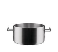 Alessi Convivio DC101/24 - Design Casserole with Two Handles in Multiply, Suitable for Induction, Stainless Steel and PVD with Magnetic Steel Bottom, 24 cm, Mat