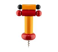 Alessi un Brindisi Disegnato ad Arte ES17 - Design Corkscrew in Beech Wood, Yellow, Red and Black