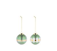 Alessi Delight Christmas baubles (set of two) - Green OS