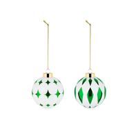 Alessi Delight Christmas baubles (set of two) - White OS
