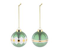 Alessi Delight Set 1 of Two Green Christmas Baubles