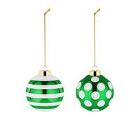 Alessi Delight Set 2 of Two Green Christmas Baubles