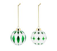 Alessi Delight Set 3 of Two Green Christmas Baubles