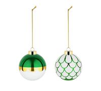 Alessi Delight Set 4 of Two Green Christmas Baubles