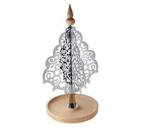Alessi Dressed for X-mas Tabletop Christmas tree in 18/10 stainless steel and beech-wood, Steel, Silver, 27 x 48 x 27 cm