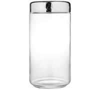 Alessi "Dressed" Glass Jar Hermetic Lid in 18/10 Stainless Steel Mirror Polished With Relief Decoration, Silver