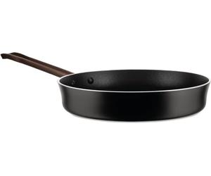Alessi edo | PU113/28 B - Long Handle Aluminium Frying Pan with Non-Stick Coating, Stainless Steel Handle with PVD Coating, Brown