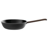 Alessi edo | PU114/28 B - Long Handle Aluminium Frying Pan with Non-Stick Coating, Stainless Steel Handle with PVD Coating, Brown