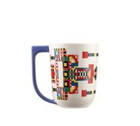 Alessi Elena Salmistraro Holyhedrics ESA09 2 - Design Mug with Balanced Dimensions, in Porcelain Decorated with Hand Applied Decal and Drawn Handle, Capacity 40cl