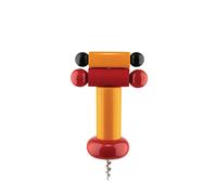 Alessi ES17 Corkscrew in beech-wood yellow red and black. Alessi 100 Values Collection.