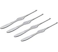 Alessi Shellfish Forks in 18/10 Stainless Steel Mirror Polished, Set of Four, Silver, 20 x 22.5 x 10 cm