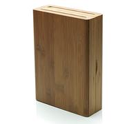 Alessi Knife Block in Bamboo Wood with Book-Style Opening, 21 x 8 x 22 cm
