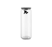 Alessi Glass Gianni Jar A Little Man Holding On Tight Extra Large Kitchen Box with Hermetic Lid in Thermoplastic Resin, Black, 2000 ml