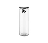 Alessi Glass Gianni Jar A Little Man Holding On Tight Extra Large Kitchen Box with Hermetic Lid in Thermoplastic Resin, Black, 2000 ml