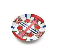 Alessi Holyhedrics ESA10 1 - Porcelain Dessert Plate Decorated with Hand Applied Decal, Multicolored