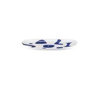 Alessi Itsumo - Yunoki Ware NF08/22 25 - Designer Oval Serving Plate, Everyday Use, Minimalist Aesthetic, in White Porcelain with Samiro Yunoki Decor