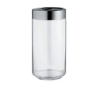 Alessi Julieta LC10 - Design Hermetic Kitchen Jar, Glass Body with Stainless Steel 18/10 Lid, 150 cl, Lightgrey