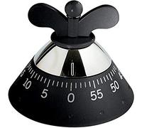 Alessi Kitchen Timer A09 B Design Kitchen Timer with Mechanical Mechanism Thermoplastic, Black, One Size