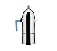 Alessi La Cupola 6 Cup Espresso Coffee Maker with Blue Handle