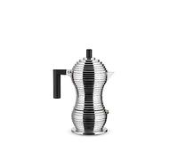 Alessi MDL02/3 B Pulcina Espresso coffee maker in cast aluminium. Handle and knob in PA, black, 3 Cups