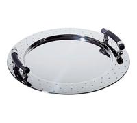 Alessi Round Tray with Handles by Michael Graves, Black