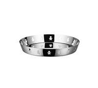 Alessi Mini Girotondo Round Tray with Open-Work Edge in 18/10 Stainless Steel Mirror Polished, Silver