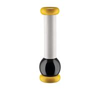 Alessi MP0210 1 Salt, Pepper and Spice Grinder in Beech-Wood, Yellow, Black and White 100 Values Collection