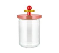 Alessi Mr. Sottsass I Suppose ES16 / 100 2 - Design Hermetic Glass Jar with Lid in Beech, Pink, Red and Yellow Wood