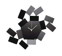 Alessi MT19 B La Stanza dello Scirocco Wall Clock-Steel Coloured with Epoxy Resin, Black, 46 x 33.5 x 4 cm