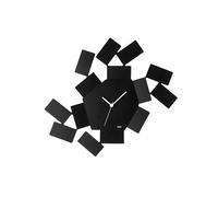 Alessi MT19 B La Stanza dello Scirocco Wall Clock-Steel Coloured with Epoxy Resin, Black, 46 x 33.5 x 4 cm