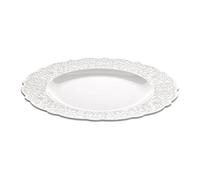 Alessi MW01/1 Dressed Porcelain Dining Plate with Relief Decoration, White - Set of 4