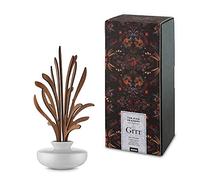 Alessi MW64 4S W Grrr, Leaf fragrance diffuser in porcelain. Leaves in mahogany wood.