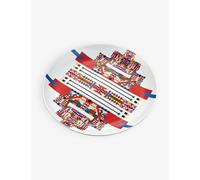 Alessi Holyhedrics ESA10 2 - Porcelain Dessert Plate Decorated with Hand Applied Decal, Multicolored