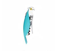 Alessi Parrot AAM32 AZ - Sommelier Corkscrew, Aluminium and PC, Light Blue | Sommelier corkscrew designed by Alessandro Mendini, for opening wine at home and at the bar