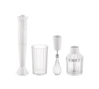 Alessi Plissé MDL10SW/UK - Hand Blender with Measuring Jug, Whisk and Chopper, in Thermoplastic Resin, 500W English Plug, White
