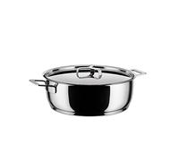 Alessi Pots&Pans Low Casserole, Stainless Steel, 28 cm (AJM102/28), Silver