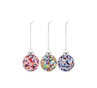 Alessi 'Proust' 3-Piece Hand-decorated Blown Glass Christmas Baubles Set