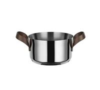 Alessi PU101/16 Edo Pu101/16-Design Casserole with Two, Handles in 18/10 Pvd Coating, Brown, Stainless Steel,11.7 x 22.5 x 21.7