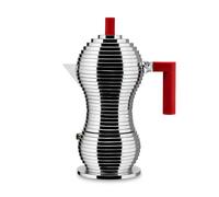 Alessi Pulcina 6 Cup Espresso Coffee Maker with Red Handle